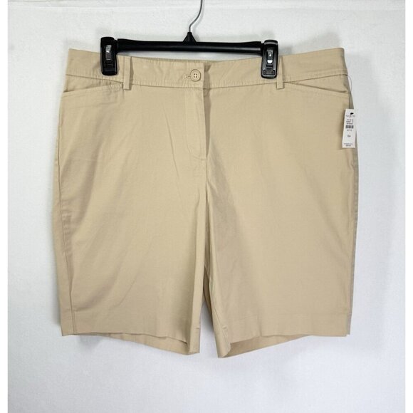 Talbots Pants - NWT Talbots Simply Flattering Bermuda Shorts Womens 16P Khaki Tan 9.5” High Rise